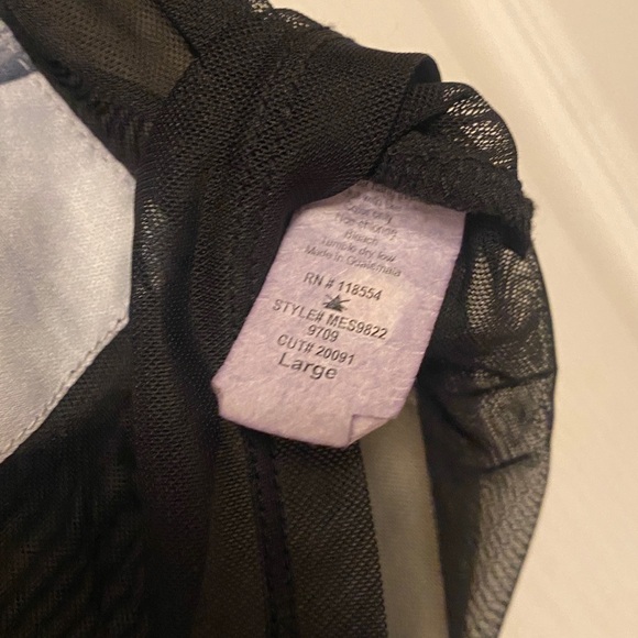 Occasion Black Sheer Ruffle Sleeve Graphic Top - Picture 5 of 6